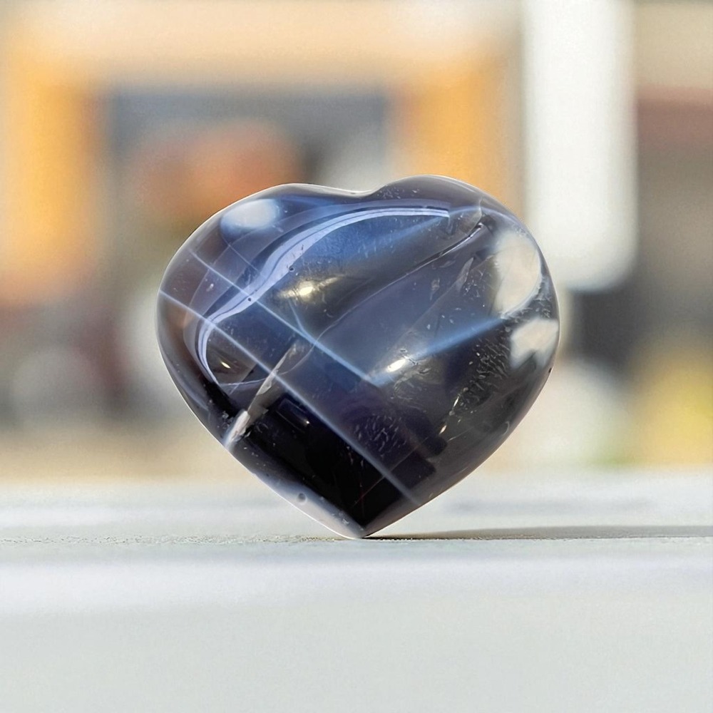 Orca Agate Heart Crystal Carving | Healing Stone Décor Boho Spiritual‎ Gift